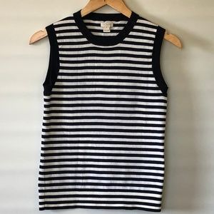 J. Crew  Blue White Stripped Sweater Vest